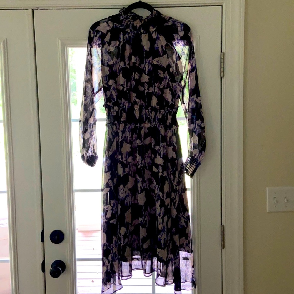 Stunning high neck floral tea dress